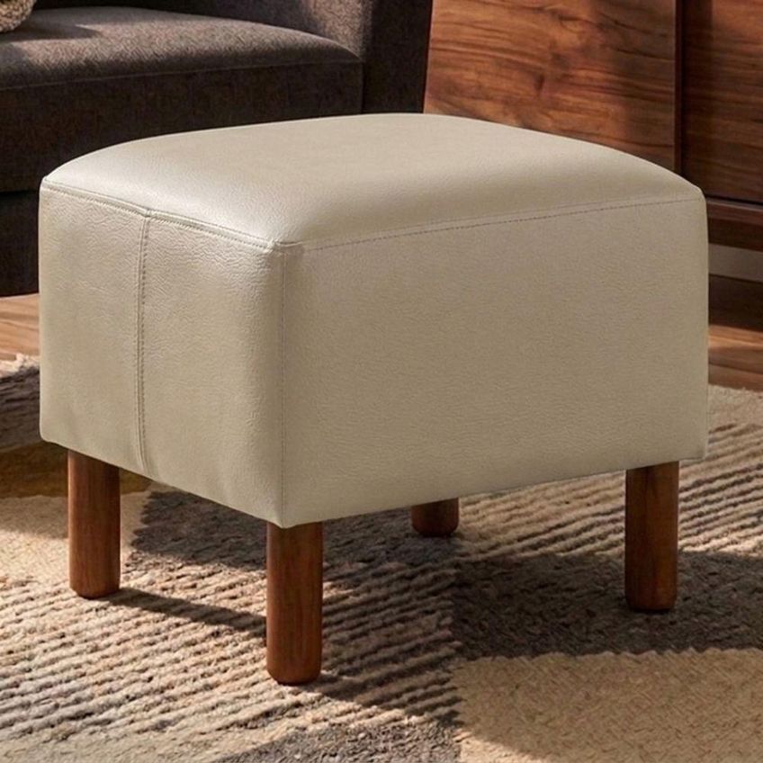 Puff Decorativo Verso 45x51 Cm Pes Madeira Courino Tcs 725 Moll - imagem 2