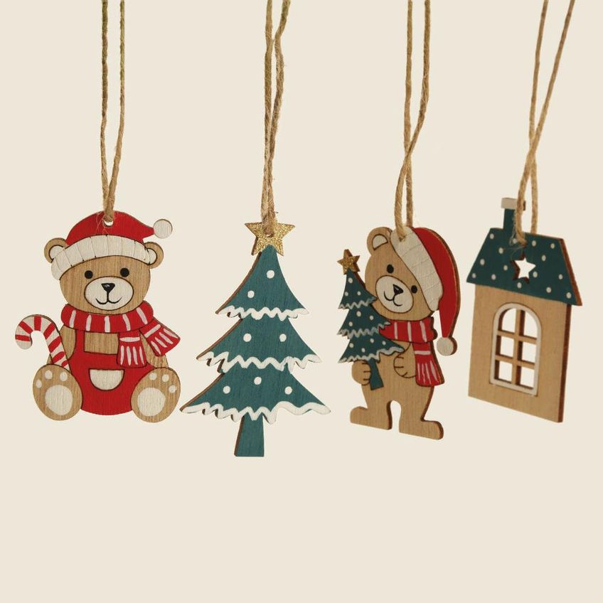 Kit De Enfeite Teddy Magic Madeira Com 12 Peças A Casa - imagem 2