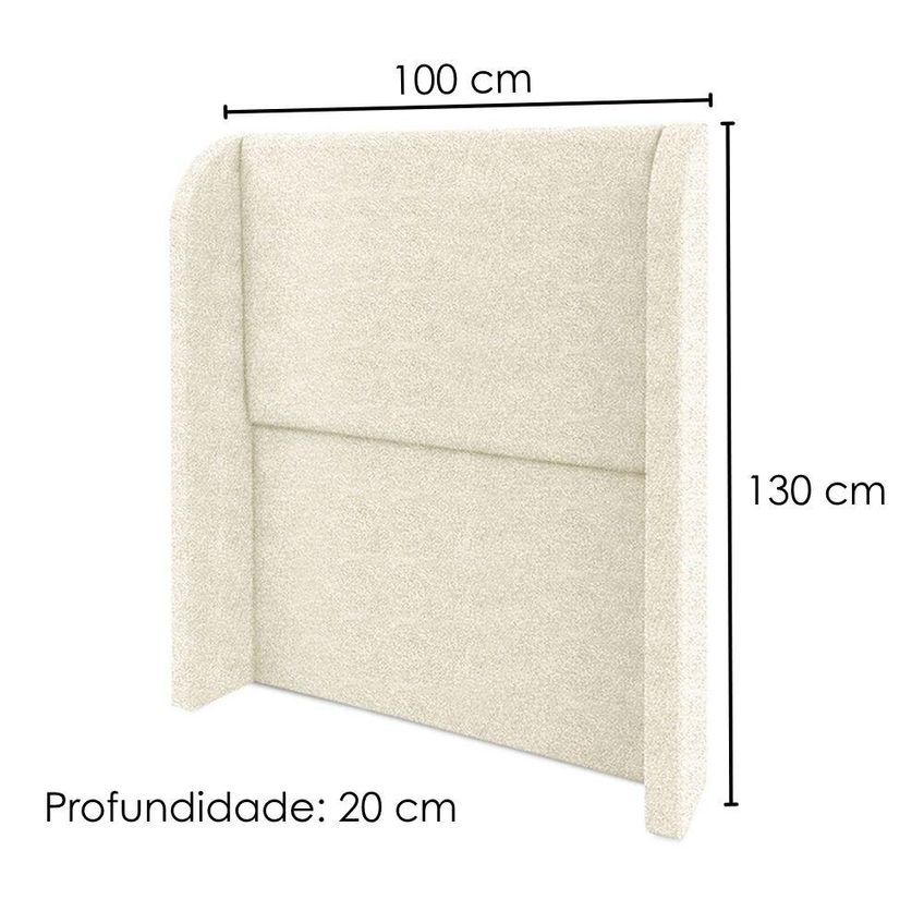 Cabeceira Solteiro 100 Cm Com Frame Imperial Boucle Creme Impo - imagem 3