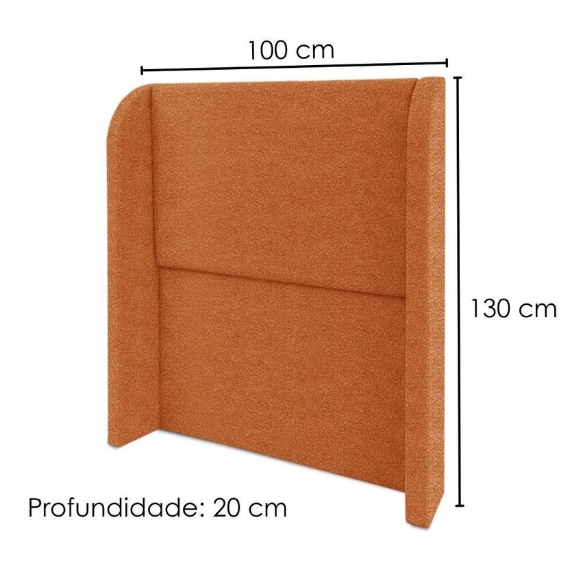 Cabeceira Solteiro 100 Cm Com Frame Imperial Boucle Terracota Impo - imagem 3