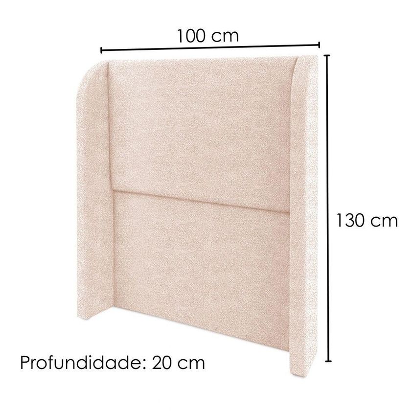Cabeceira Solteiro 100 Cm Com Frame Imperial Boucle Rose Impo - imagem 3