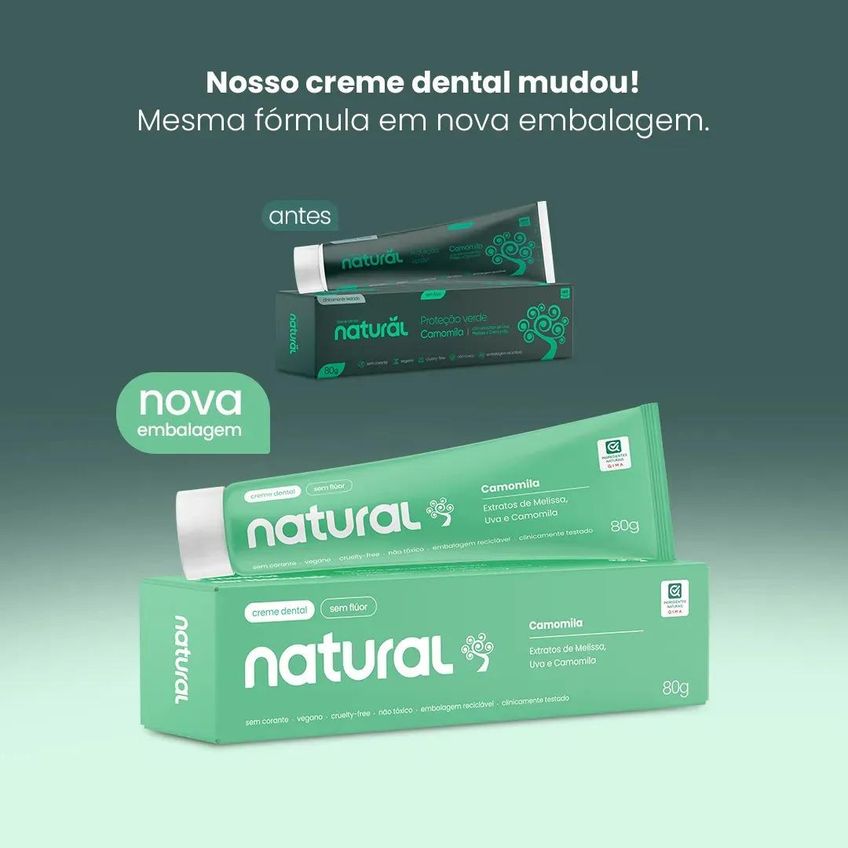 Creme Dental Natural Com Camomila 80g Vegano - imagem 4