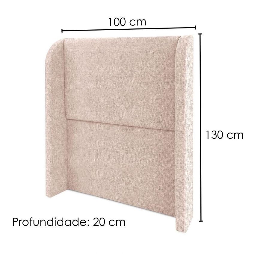 Cabeceira Solteiro 100 Cm Com Frame Imperial Linho Rose Impo - imagem 3