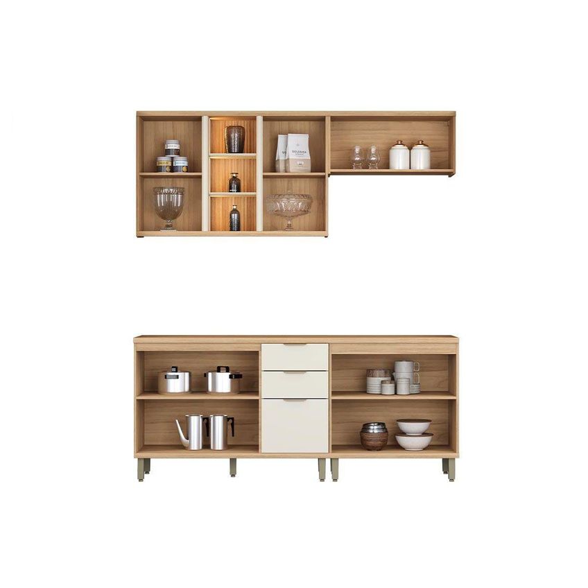 Cozinha Completa 4 Peças Bless Cz708 Jatoba/off Linea - imagem 4
