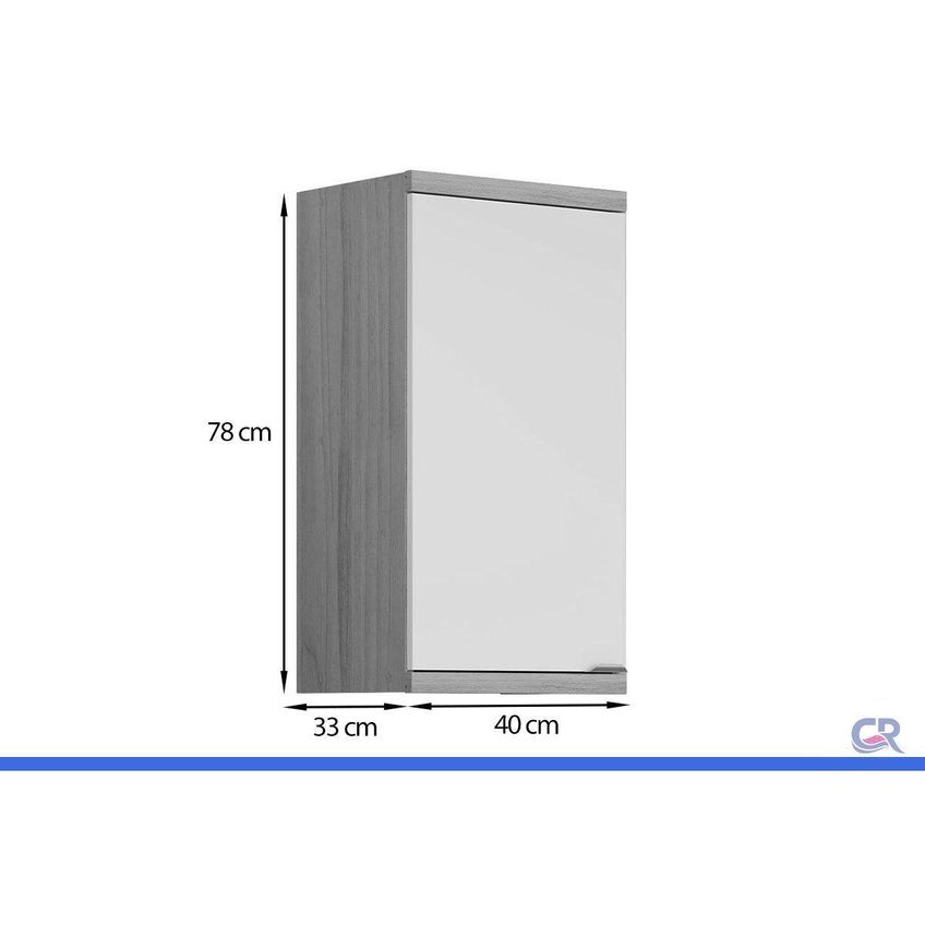 Armário Aéreo Cozinha Bless 1 Porta 40cm Jequitibá Off Linea - imagem 3