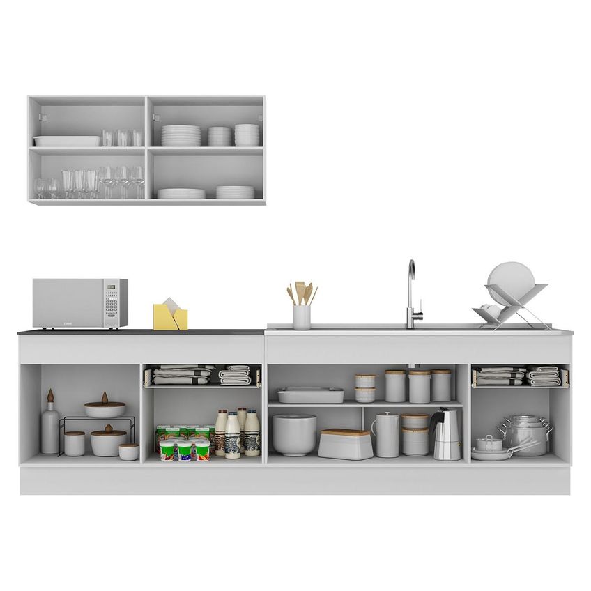 Cozinha Compacta Armário Balcão E Rodapé Fl2111 Veneza Multi Branco - imagem 5
