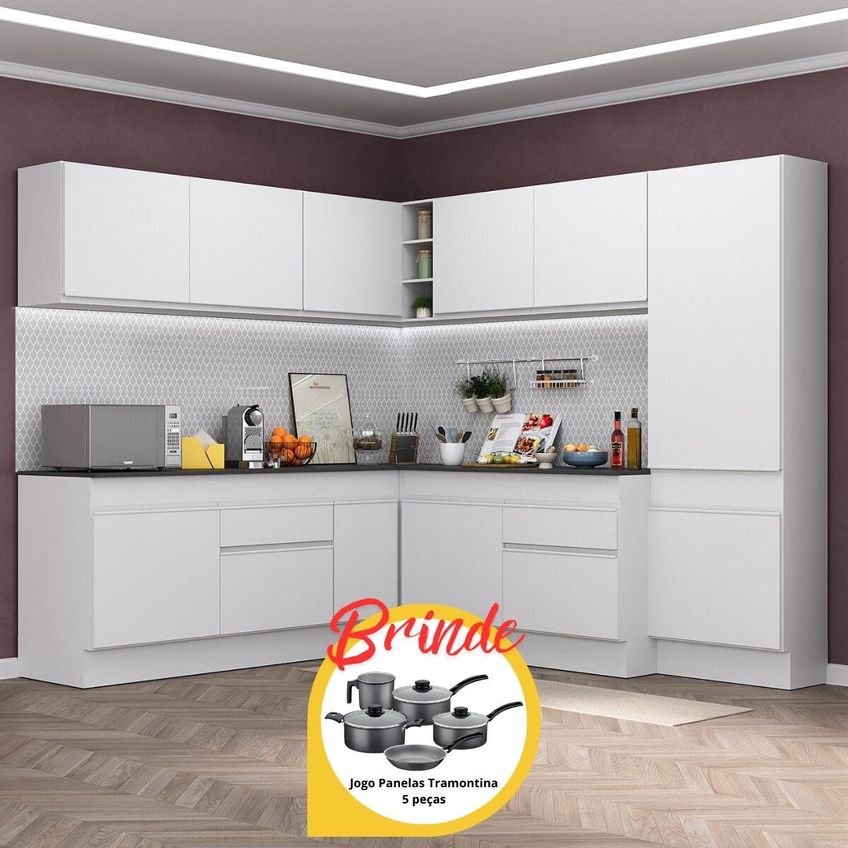 Cozinha Compacta Jogo De Panela Brinde FL2102P Multimóveis - imagem 2