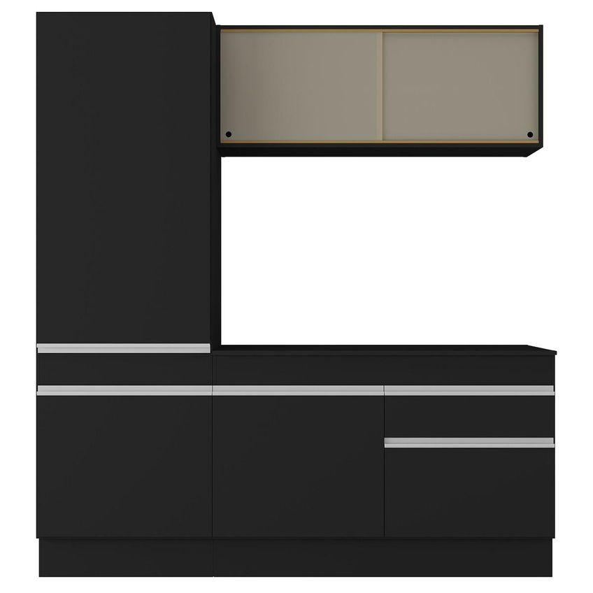 Cozinha Compacta Armário Balcão E Rodapé Fl2179 Made Multi Preto/branco - imagem 5