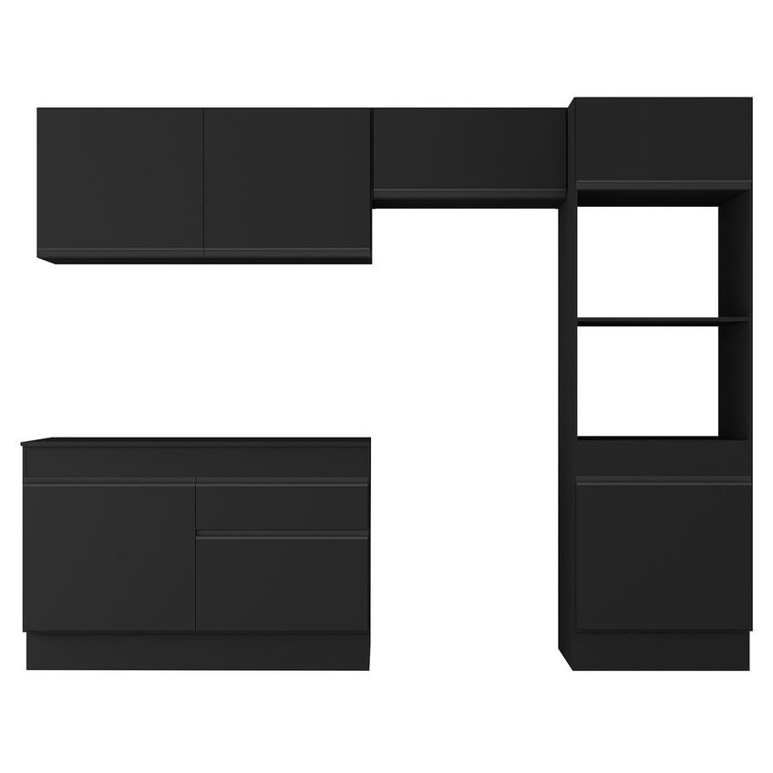 Cozinha Compacta Armário Balcão E Rodapé Fl2193 Made Multi Preto - imagem 5