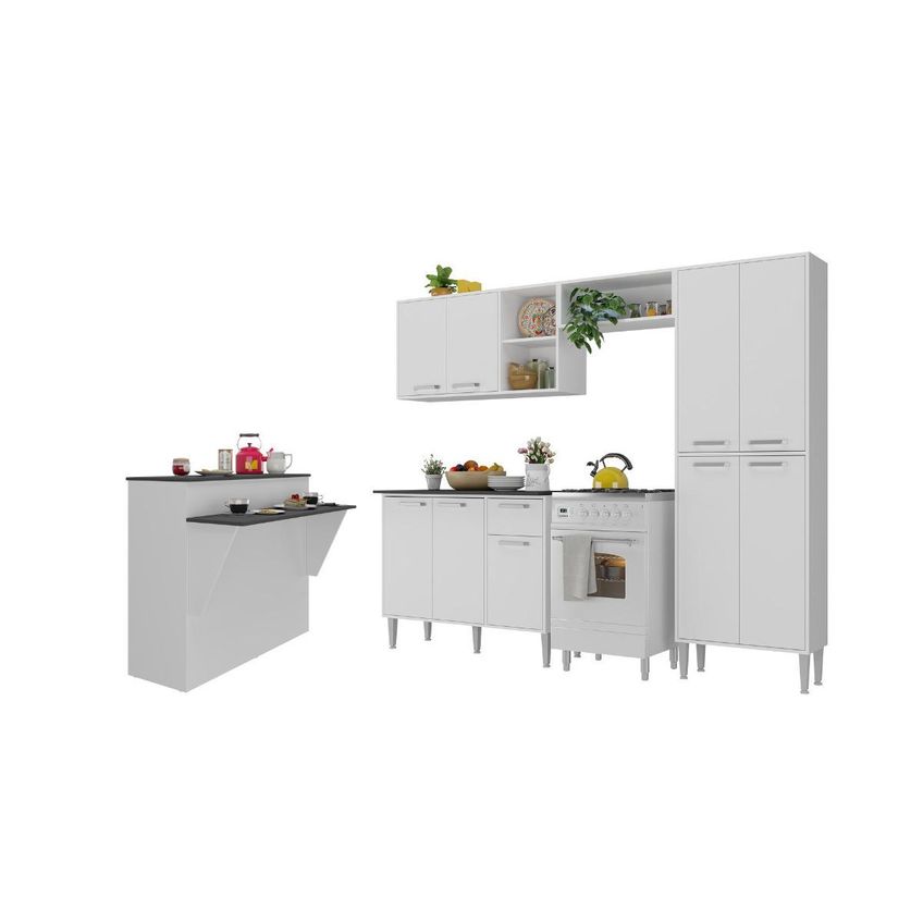 Cozinha Completa Compacta Armário Bancada FL2255 Multimóveis Branco - imagem 2