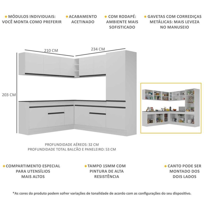 Cozinha Compacta Jogo De Panela Brinde FL2101P Multimóveis - imagem 3