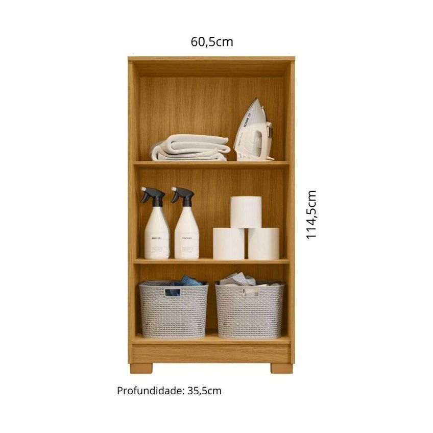 Armário De Lavanderia Multiuso Com 2 Portas 60,5cm Multimóveis Cr30066 Madeirado/off White - imagem 3