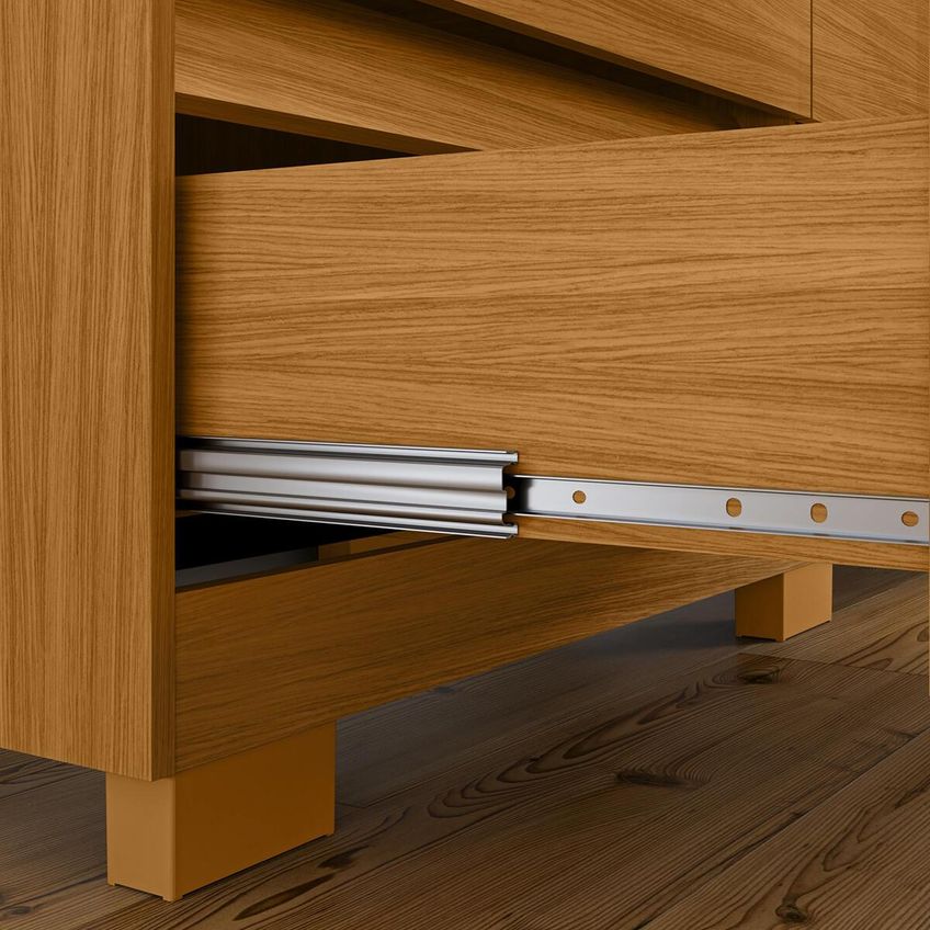 Cômoda Com 1 Porta E 4 Gavetas 136cm Multimóveis CR35667 Madeirado/Cinza - imagem 3