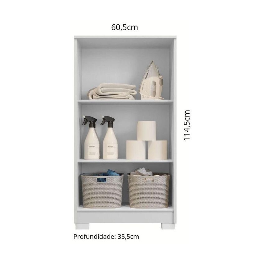 Armário De Lavanderia Multiuso Com 2 Portas 60,5cm Multimóveis Cr30066 Branco - imagem 3