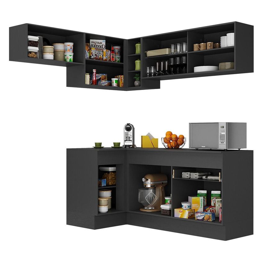 Cozinha Completa Compacta Armário Canto FL2094 Veneza Multi Preto - imagem 5