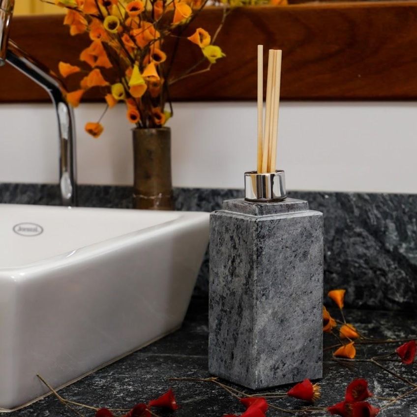 Kit Banheiro Bancada Lavabo Luxo Em Pedra Sabão N03 Prata - imagem 3