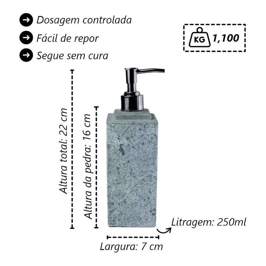 Kit Banheiro Bancada Lavabo Luxo Em Pedra Sabão N03 Prata - imagem 4