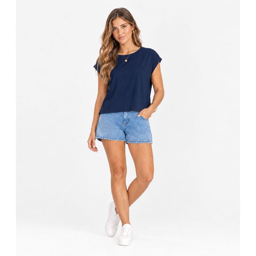 Blusa Verão Feminina Infinita Cor Azul G - imagem 3