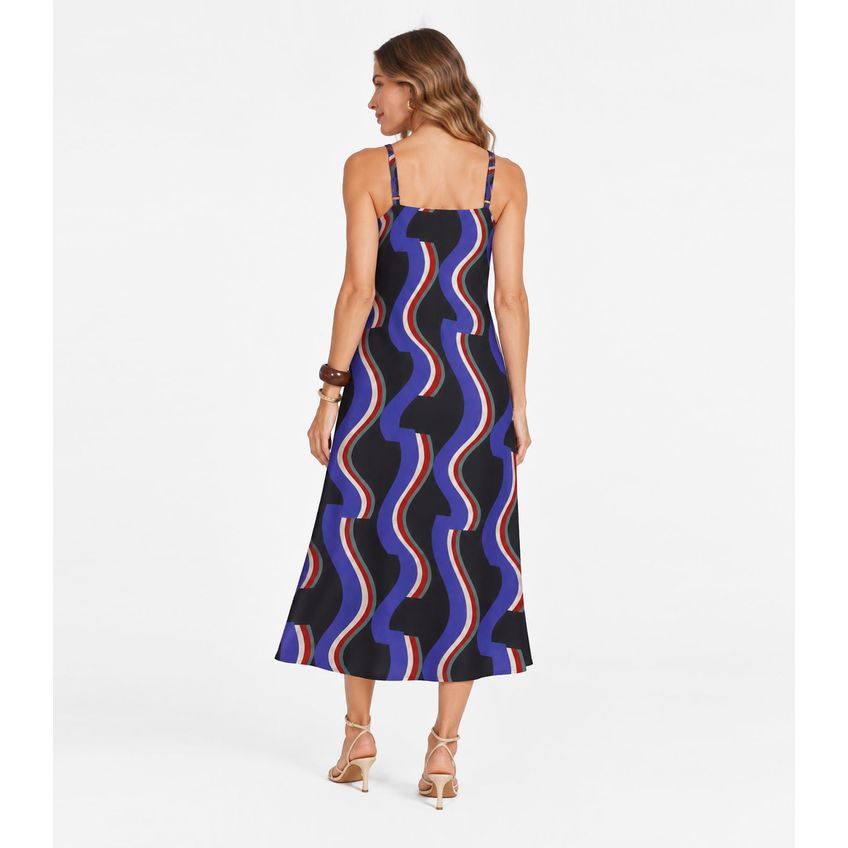 Vestido Midi Verão Feminino Infinita Cor Preto P - imagem 3