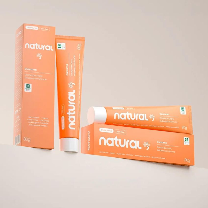 Kit 3 Pastas De Dente Naturais Com Cúrcuma, Cravo E Melaleuca - imagem 3