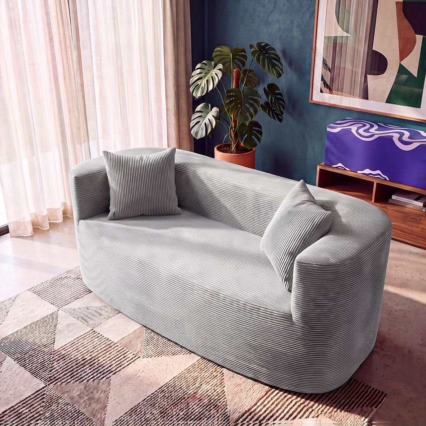 Sofá Solace 1,88m Xpand Tech Tecido Velourê Cinza Claro Cama Inbox - imagem 5