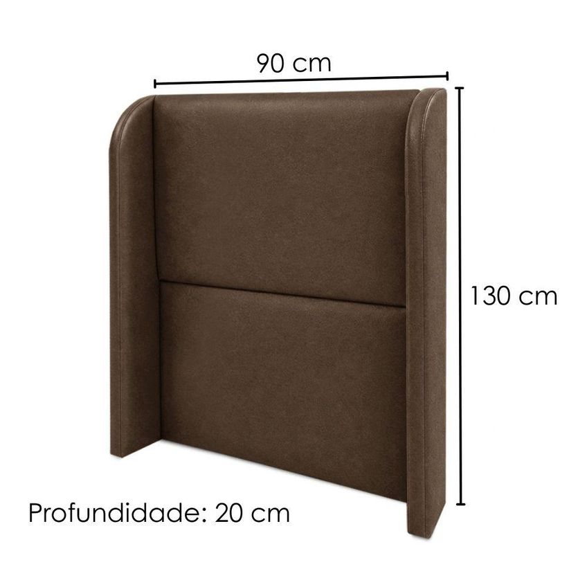 Cabeceira Solteiro 90 Cm Com Frame Imperial Corino Canela Impo - imagem 3