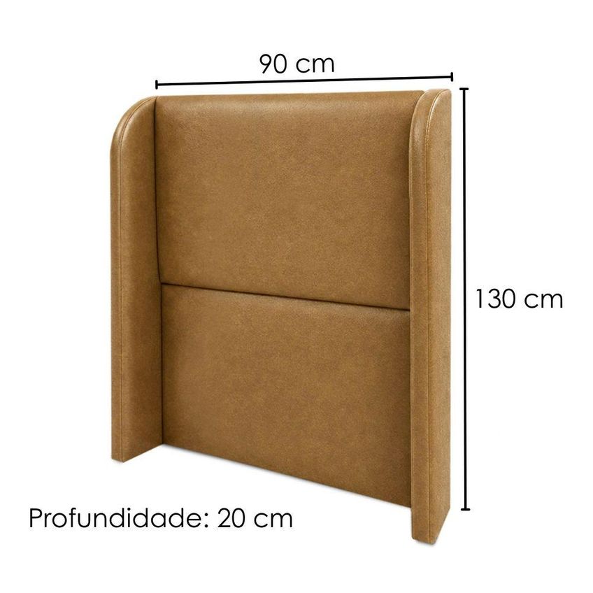 Cabeceira Solteiro 90 Cm Com Frame Imperial Corino Whisky Impo - imagem 3