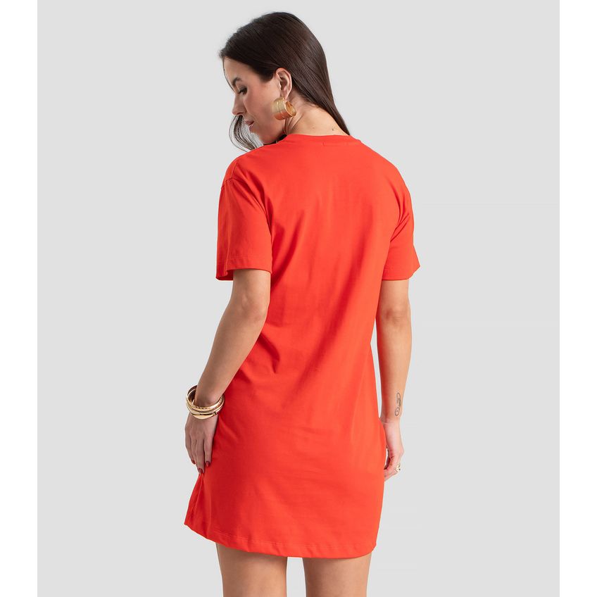 Vestido Curto Feminino E Amarração Lateral Dianna Laranja GG - imagem 3