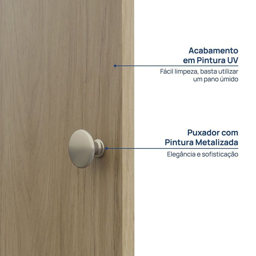 Kit Porta Módulo Canto Reto 180cm Frame Yescasa Acácia - imagem 3