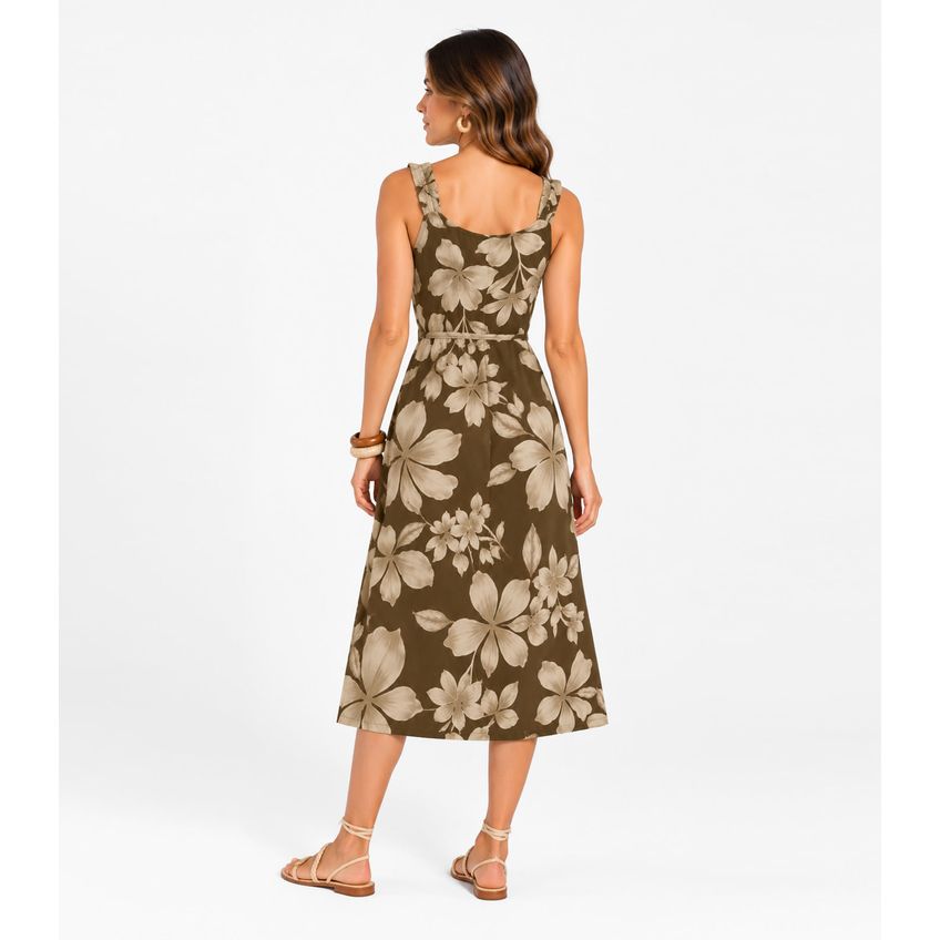 Vestido Midi Viscose Select Verde M - imagem 3