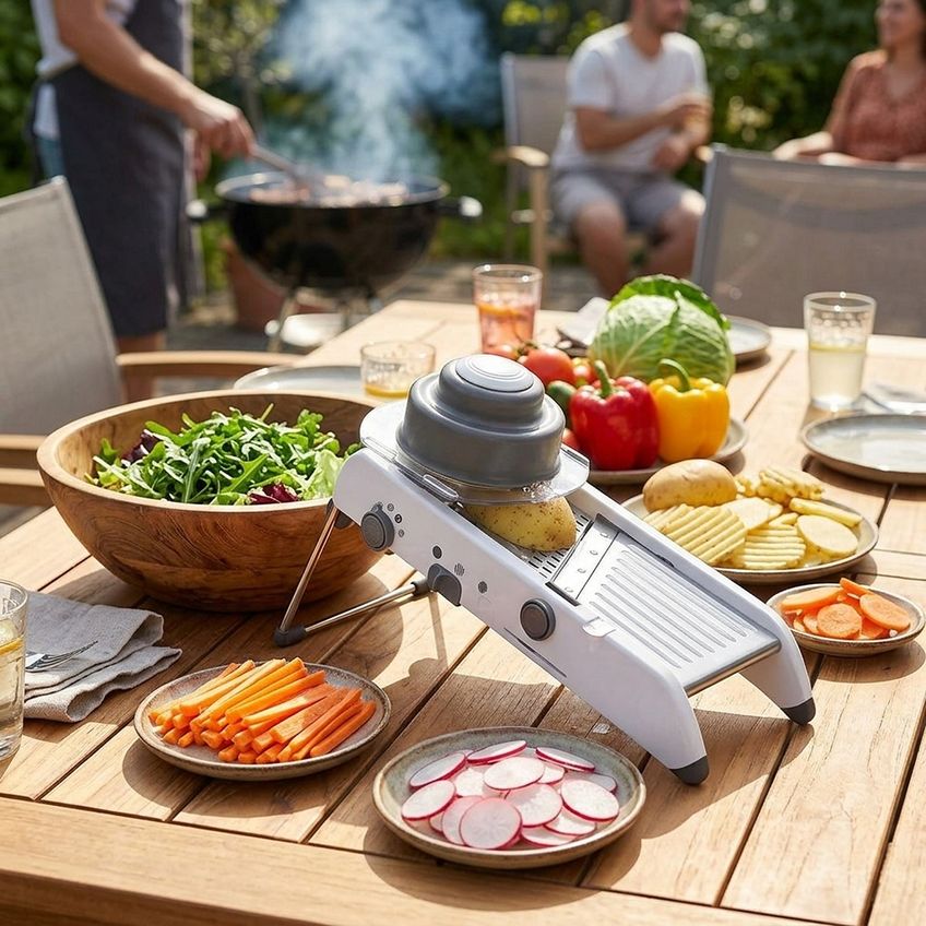 Super Fatiador Mandoline Inox 304 Legumes Julienne Ajustável - imagem 5