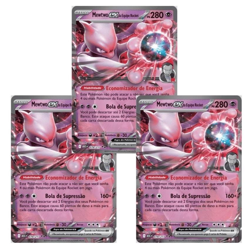 Deck Batalha De Liga Pokémon Mewtwo Ex Equipe Rocket 60 Cartas Nível 3 - imagem 3