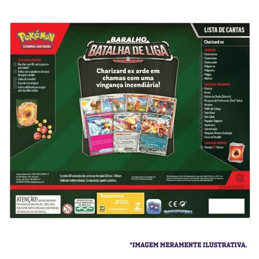 Deck Pokemon Batalha De Liga Charizard Ex 60 Cartas Nível 3 - imagem 4