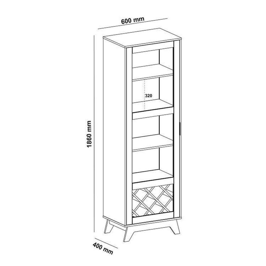 Conjunto Sala De Estar Painel David E Cristaleira Mirage Cinamomo/Off White - imagem 3