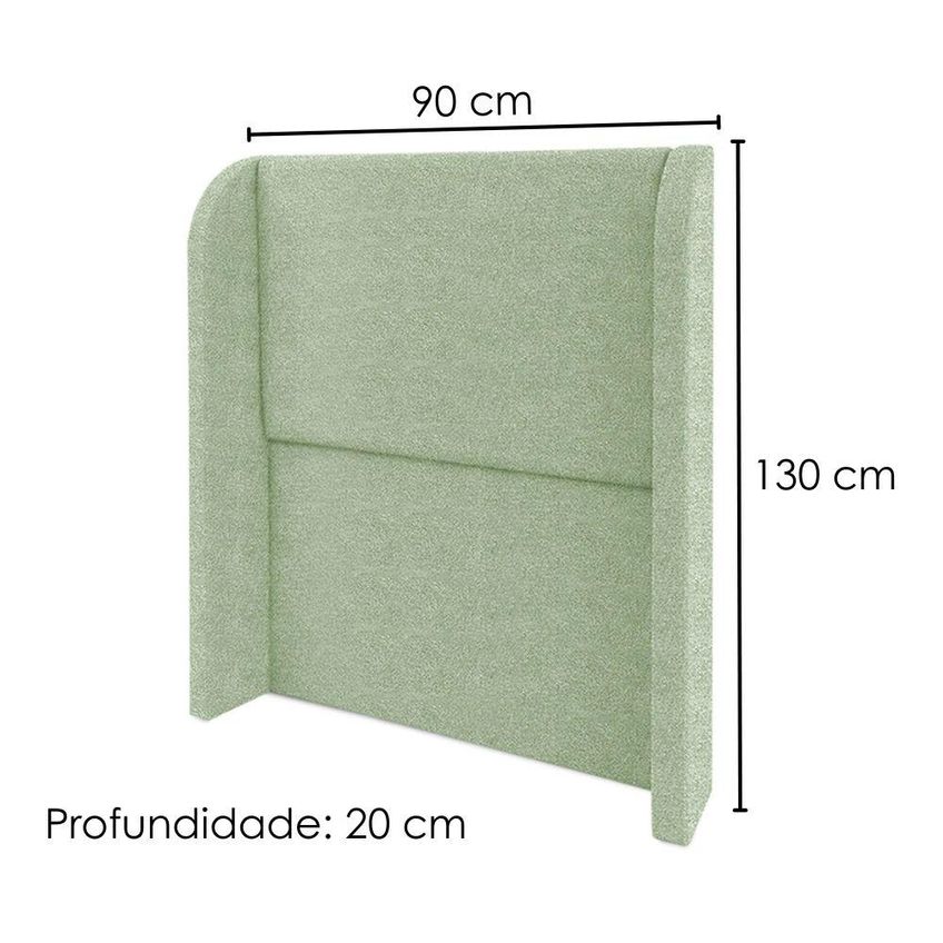 Cabeceira Solteiro 90 Cm Com Frame Imperial Boucle Oliva Impo - imagem 3