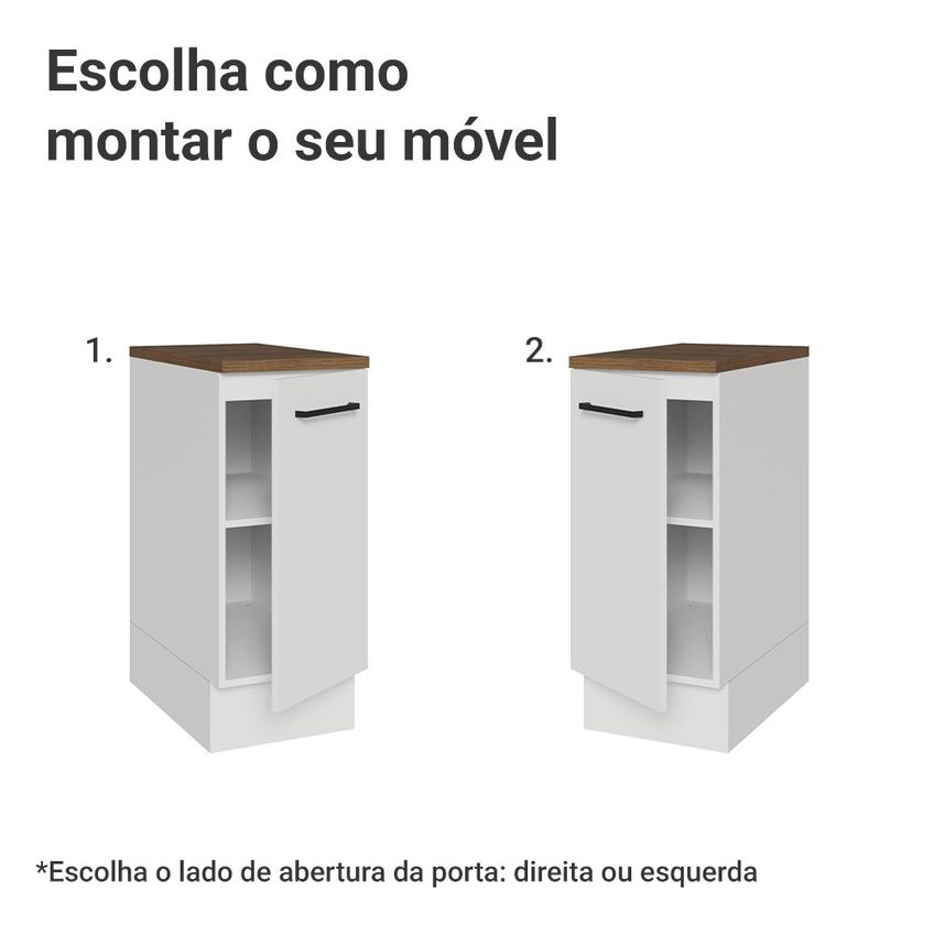 Balcão De Cozinha 35 Cm 1 Porta Branco Tampo Rustic Ágata Madesa - imagem 4