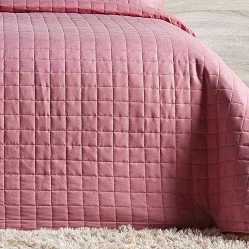 Kit Cobre Leito Milano Casal Micropercal 300 Fios Matelado Colcha 3 Peças Rosê - imagem 3