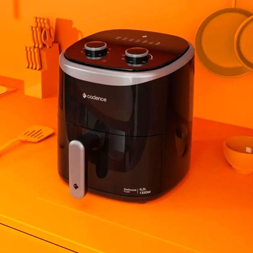 Air Fryer 4,2 Litros Cadence Frt420 Delicook Preto 220 Volts - imagem 3