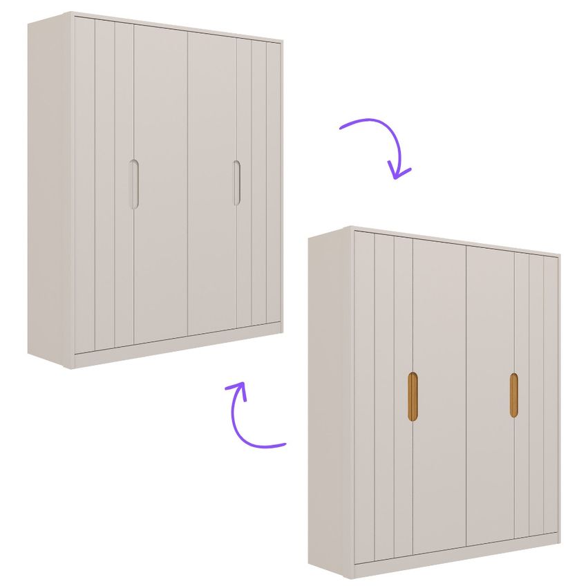 Quarto De Bebê Berço Mini Cama E Guarda Roupa 4 Portas 4 Gavetas Em Mdf Manuela Permóbili - imagem 5