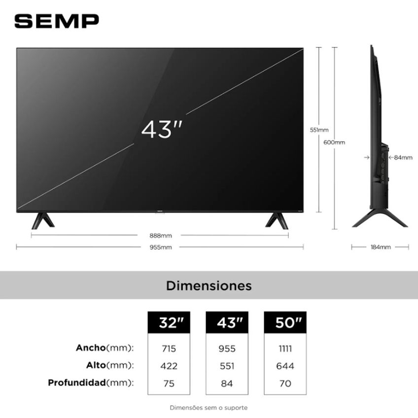 Smart TV S42R Full HD 43 Polegadas Dolby Audio Roku Semp - imagem 3