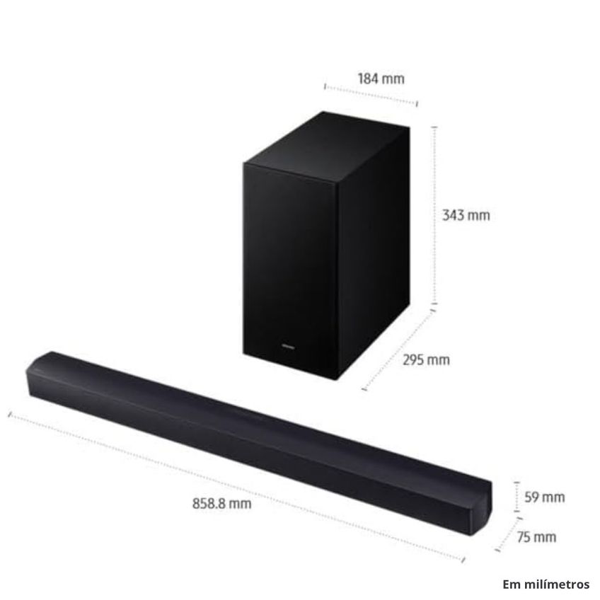 Soundbar Samsung HW-B450F Subwoofer Sem Fio Com 2.1 Canais - imagem 3
