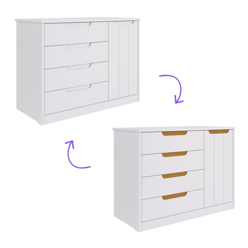 Quarto De Bebê Berço Mini Cama E Cômoda 4 Gavetas 1 Porta Em Mdf Manuela Permóbili - imagem 4