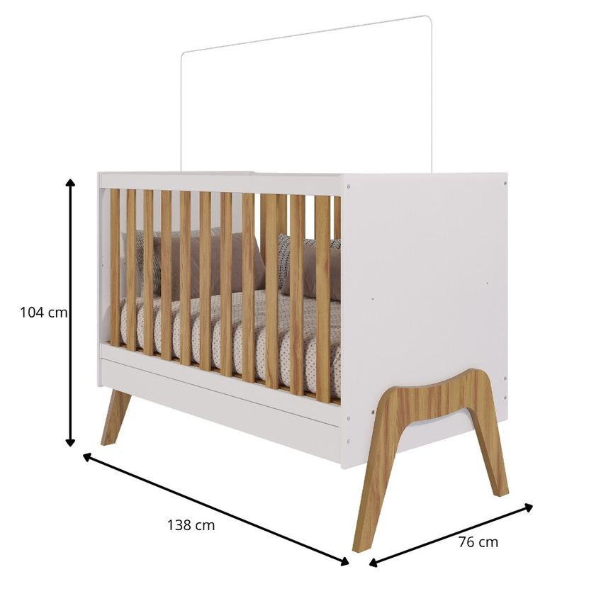 Berço Mini Cama Retrô 5 Em 1 Em MDF Guti Móveis Peroba - imagem 3
