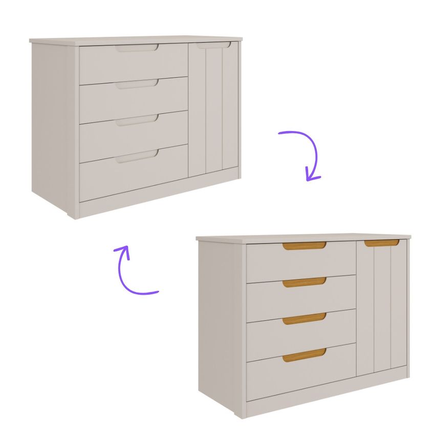 Quarto De Bebê Berço Mini Cama E Cômoda 4 Gavetas 1 Porta Em Mdf Manuela Permóbili - imagem 4