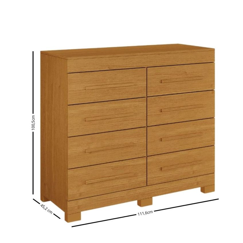 Cômoda 8 Gavetas Com Pés Em MDF Nalu ACP Móveis - imagem 3