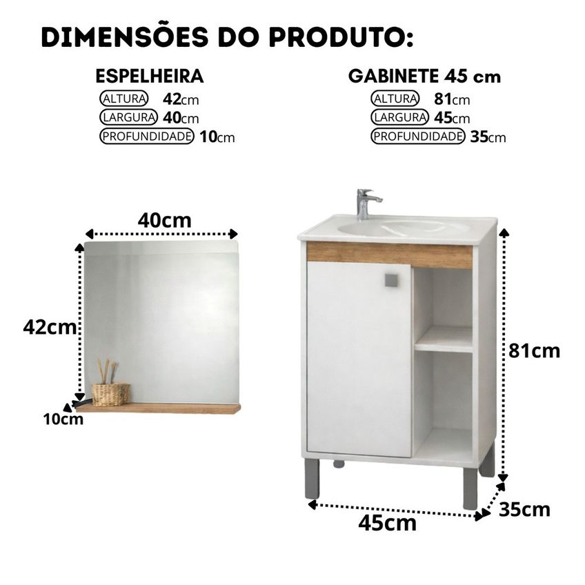 Conjunto Para Banheiro 1 Porta Miami Móveis Sander - imagem 4