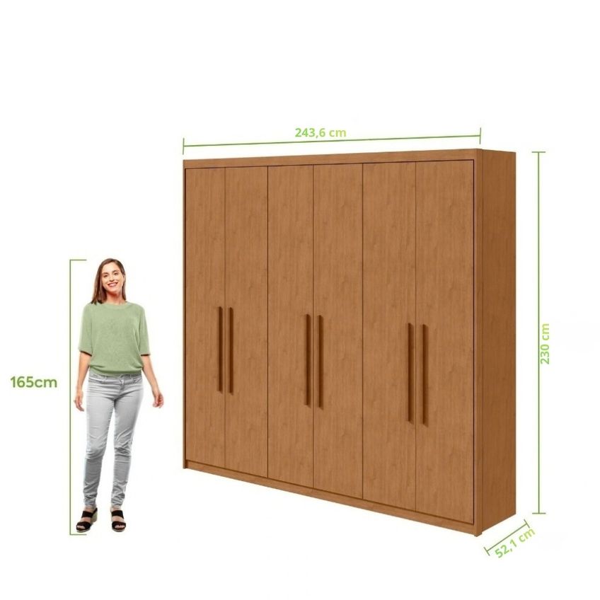 Guarda Roupa Casal 6 Portas Com Pés Áries Lopas - imagem 4