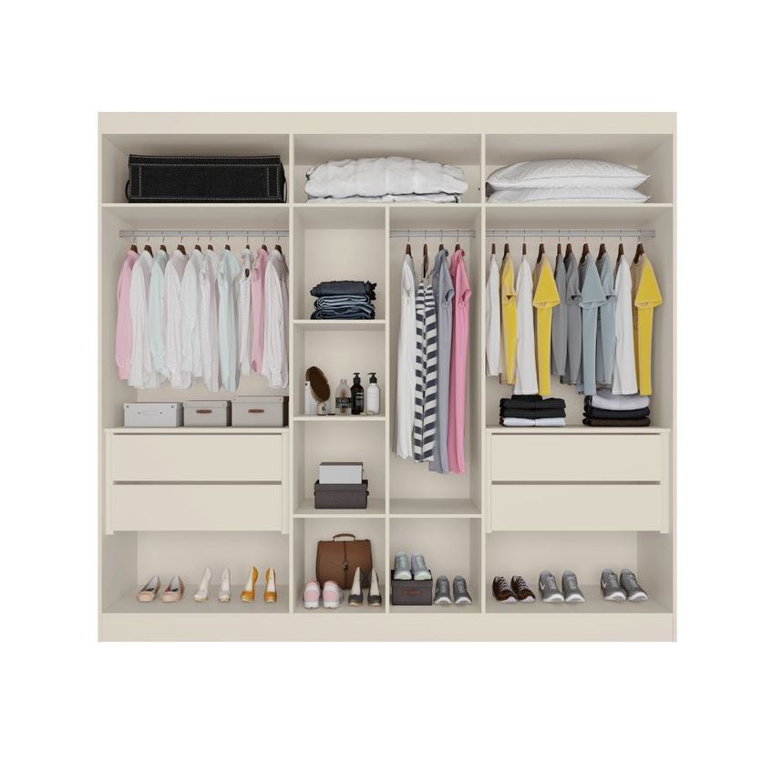 Guarda Roupa Casal Com Espelho 6 Portas Em Mdf Oslo Made Marcs - imagem 3
