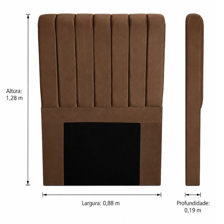 Cabeceira Estofada Solteiro 88cm Veludo Jade JSW Móveis - imagem 3