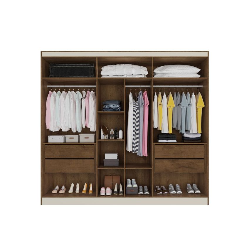 Guarda Roupa Casal Com Espelho 6 Portas Em Mdf Oslo Made Marcs - imagem 3
